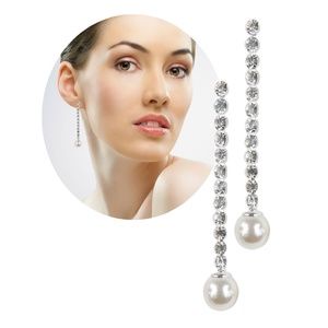 12 Pr Earrings Linear Silver Bridesmaid Jewelry